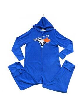 Toronto Blue Jays One piece Adult Fleece L MLB Genuine Merchandise Hooded Blue